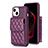 Custodia Silicone Morbida In Pelle Cover BF3 per Apple iPhone 13 Viola