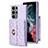 Custodia Silicone Morbida In Pelle Cover BF3 per Samsung Galaxy S23 Ultra 5G Lavanda