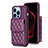 Custodia Silicone Morbida In Pelle Cover BF4 per Apple iPhone 13 Pro Max Viola