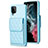 Custodia Silicone Morbida In Pelle Cover BF6 per Samsung Galaxy M12 Cielo Blu