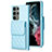 Custodia Silicone Morbida In Pelle Cover BF6 per Samsung Galaxy S23 Ultra 5G Azzurro