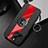 Custodia Silicone Morbida In Pelle Cover con Magnetico Anello Supporto per Apple iPhone 13 Pro Max Rosso