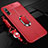 Custodia Silicone Morbida In Pelle Cover con Magnetico Anello Supporto per Huawei Enjoy 10e Rosso