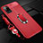Custodia Silicone Morbida In Pelle Cover con Magnetico Anello Supporto per Huawei Honor Play4 Pro 5G Rosso