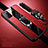 Custodia Silicone Morbida In Pelle Cover con Magnetico Anello Supporto per Oppo A52 Rosso