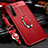 Custodia Silicone Morbida In Pelle Cover con Magnetico Anello Supporto per Realme X50 Pro 5G Rosso