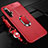 Custodia Silicone Morbida In Pelle Cover con Magnetico Anello Supporto per Realme X50m 5G Rosso