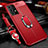 Custodia Silicone Morbida In Pelle Cover con Magnetico Anello Supporto per Samsung Galaxy A32 5G Rosso