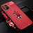 Custodia Silicone Morbida In Pelle Cover con Magnetico Anello Supporto per Samsung Galaxy A51 4G Rosso