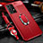 Custodia Silicone Morbida In Pelle Cover con Magnetico Anello Supporto per Samsung Galaxy M32 5G Rosso