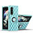 Custodia Silicone Morbida In Pelle Cover con Magnetico Anello Supporto per Samsung Galaxy Z Fold3 5G Azzurro
