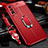 Custodia Silicone Morbida In Pelle Cover con Magnetico Anello Supporto per Vivo Y12s Rosso