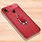 Custodia Silicone Morbida In Pelle Cover con Magnetico Anello Supporto per Xiaomi Redmi Note 7 Rosso