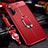 Custodia Silicone Morbida In Pelle Cover con Magnetico Anello Supporto S01 per Huawei Honor 20 Pro Rosso