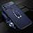 Custodia Silicone Morbida In Pelle Cover con Magnetico Anello Supporto S01 per Oppo A33 Blu