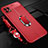 Custodia Silicone Morbida In Pelle Cover con Magnetico Anello Supporto S01 per Oppo A53 5G Rosso