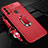 Custodia Silicone Morbida In Pelle Cover con Magnetico Anello Supporto S01 per Oppo A53 Rosso