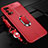 Custodia Silicone Morbida In Pelle Cover con Magnetico Anello Supporto S01 per Realme V5 5G Rosso
