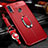 Custodia Silicone Morbida In Pelle Cover con Magnetico Anello Supporto S01 per Samsung Galaxy A20s Rosso