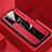 Custodia Silicone Morbida In Pelle Cover con Magnetico Anello Supporto S01 per Vivo X50 5G Rosso