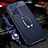 Custodia Silicone Morbida In Pelle Cover con Magnetico Anello Supporto S01 per Xiaomi Mi 10T 5G Blu