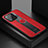 Custodia Silicone Morbida In Pelle Cover con Magnetico Anello Supporto S01 per Xiaomi Mi 11 Pro 5G Rosso