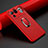 Custodia Silicone Morbida In Pelle Cover con Magnetico Anello Supporto S01 per Xiaomi Mi 11 Ultra 5G Rosso