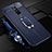 Custodia Silicone Morbida In Pelle Cover con Magnetico Anello Supporto S01 per Xiaomi Redmi 8 Blu