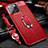 Custodia Silicone Morbida In Pelle Cover con Magnetico Anello Supporto S02 per Apple iPhone 14 Pro Max Rosso