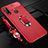 Custodia Silicone Morbida In Pelle Cover con Magnetico Anello Supporto S02 per Oppo A31 Rosso