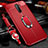 Custodia Silicone Morbida In Pelle Cover con Magnetico Anello Supporto S02 per Oppo Reno Ace Rosso