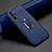 Custodia Silicone Morbida In Pelle Cover con Magnetico Anello Supporto S02 per Samsung Galaxy S21 5G Blu