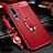 Custodia Silicone Morbida In Pelle Cover con Magnetico Anello Supporto S02 per Xiaomi Mi 10 Pro Rosso