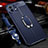 Custodia Silicone Morbida In Pelle Cover con Magnetico Anello Supporto S02 per Xiaomi Mi 11 Lite 5G Blu