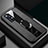 Custodia Silicone Morbida In Pelle Cover con Magnetico Anello Supporto S02 per Xiaomi Mi 12 5G Nero