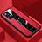 Custodia Silicone Morbida In Pelle Cover con Magnetico Anello Supporto S02 per Xiaomi Mi 12S 5G Rosso