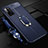 Custodia Silicone Morbida In Pelle Cover con Magnetico Anello Supporto S03 per Huawei Honor 30 Pro+ Plus Blu