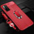 Custodia Silicone Morbida In Pelle Cover con Magnetico Anello Supporto S03 per Huawei Honor 30 Pro Rosso