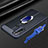 Custodia Silicone Morbida In Pelle Cover con Magnetico Anello Supporto S03 per Xiaomi Redmi Note 8 (2021) Blu