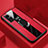 Custodia Silicone Morbida In Pelle Cover con Magnetico Anello Supporto S04 per Vivo X50 Pro 5G Rosso