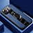 Custodia Silicone Morbida In Pelle Cover con Magnetico Anello Supporto S05 per Apple iPhone 13 Mini Blu