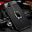 Custodia Silicone Morbida In Pelle Cover con Magnetico Anello Supporto T01 per Apple iPhone 11 Nero