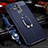 Custodia Silicone Morbida In Pelle Cover con Magnetico Anello Supporto T01 per Huawei Mate 20 Lite Blu