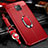 Custodia Silicone Morbida In Pelle Cover con Magnetico Anello Supporto T01 per Huawei Mate 20 Pro Rosso