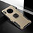 Custodia Silicone Morbida In Pelle Cover con Magnetico Anello Supporto T01 per Huawei Mate 30 5G Oro