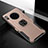 Custodia Silicone Morbida In Pelle Cover con Magnetico Anello Supporto T01 per Huawei Mate 30 5G Oro Rosa