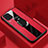 Custodia Silicone Morbida In Pelle Cover con Magnetico Anello Supporto T01 per Huawei Nova 6 SE Rosso
