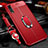 Custodia Silicone Morbida In Pelle Cover con Magnetico Anello Supporto T01 per Huawei P20 Pro Rosso