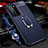 Custodia Silicone Morbida In Pelle Cover con Magnetico Anello Supporto T01 per Huawei P40 Pro Blu