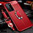 Custodia Silicone Morbida In Pelle Cover con Magnetico Anello Supporto T01 per Huawei P40 Pro Rosso